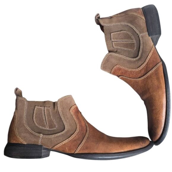 Robert Wayne Brown Leather Boots - Picture 2 of 8